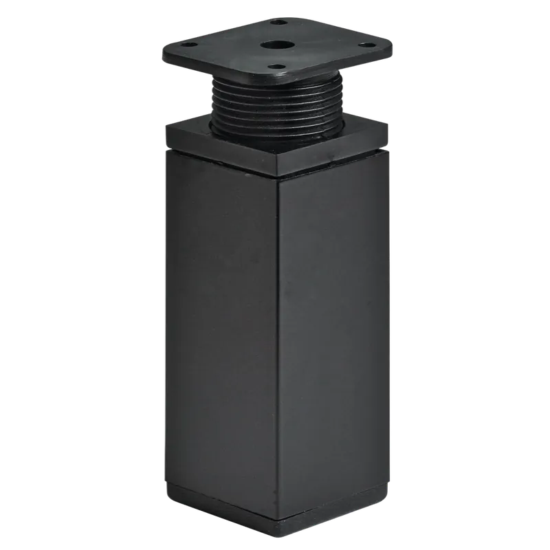 Pénzvisszafizetés Bútorláb 40x40x100-115mm fém-műanyag fekete négyszögletes