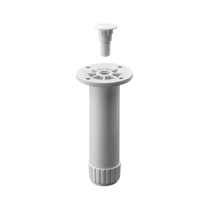 Pénzvisszafizetés Bútorláb állítható D30x120-130mm műanyag, fehér, hengeres