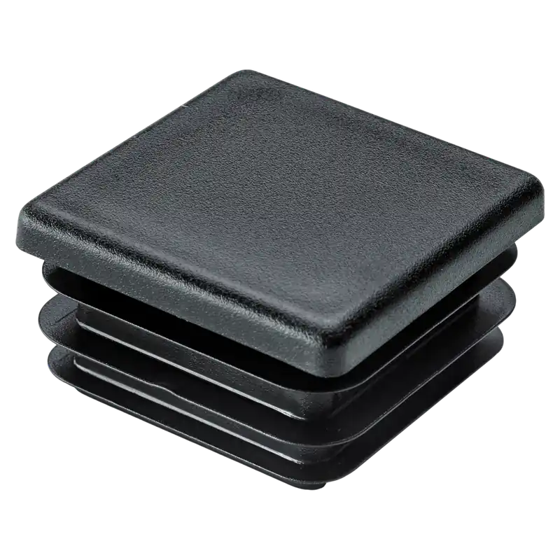 Végelzáró dugó 30x30mm műanyag fekete négyzet alakú Ingyenes szállítás