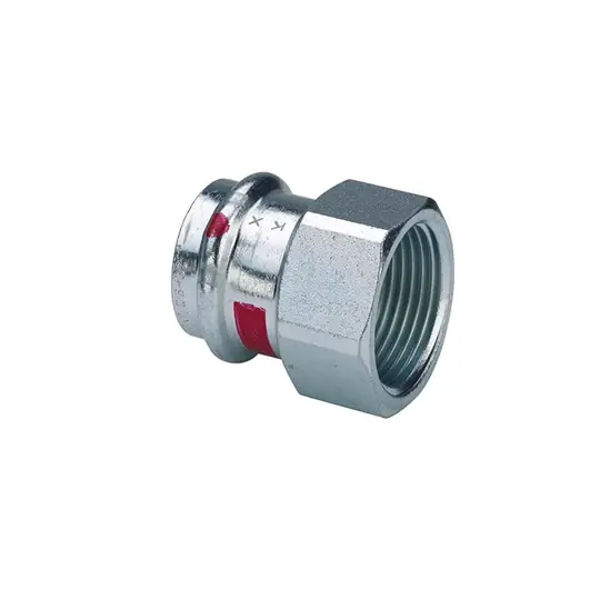 Viega Prestabo átmeneti csatlakozó belső menetes idom, 22 - 1/2" BM, préselhető, SC-Contur, acél, horganyzott Autentikus