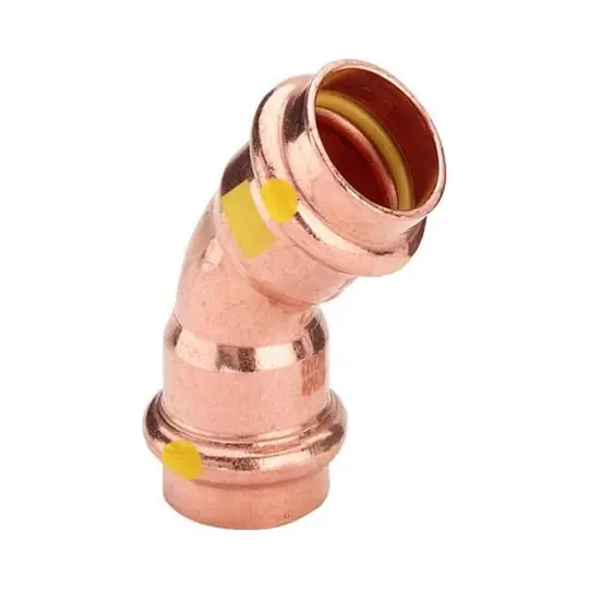 Viega Profipress G ív idom, 45°, 22 BB, préselhető, SC-Contur, vörösréz, gázra Ingyenes szállítás