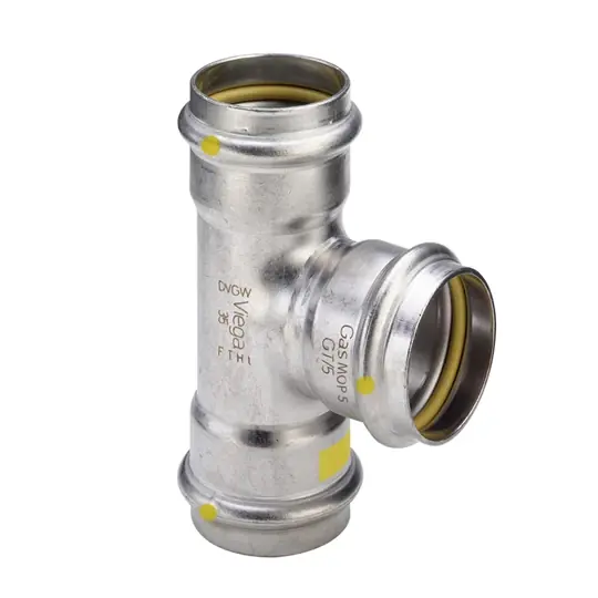 Viega Sanpress Inox G T-idom, egál, 28, préselhető, SC-Contur, rm. acél, gázra Kiváló minőség