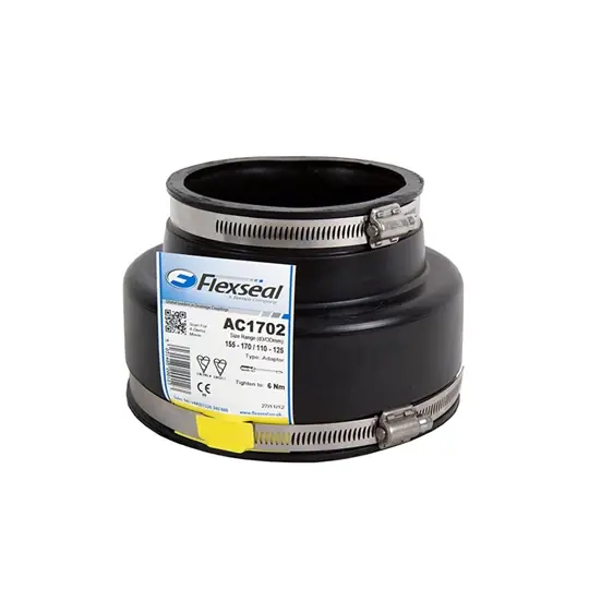 Vedd meg most Gumikarmantyú szűkített, Flexseal XAC 92/68, átmérő: 82-92 mm-ről 60-68 mm-re, hossz: 80 mm, EPDM, max. 0,6 bar