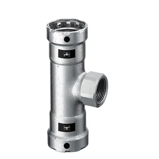 Viega Megapress T-idom, szűkített, belső menetes, 3/4" - 1/2" BM - 3/4", horganyzott acél Legjobb ár