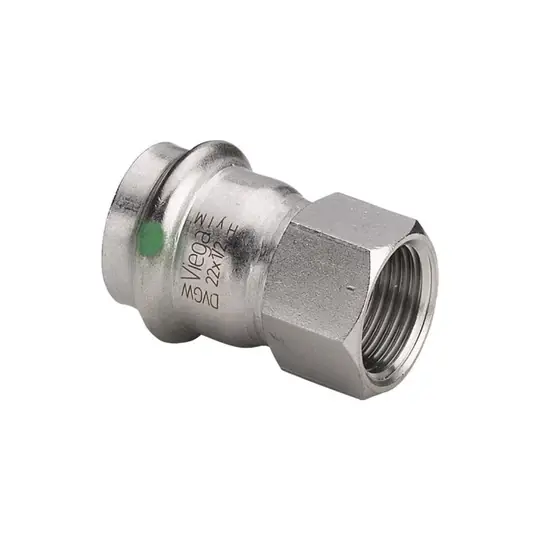 Viega Sanpress Inox átmeneti csatlakozó belső menetes idom, 18 - 3/4 BM, préselhető, SC-Contur, rm. acél Kiárusítás