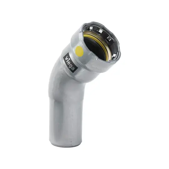 Viega Megapress G ív, 45°-os, 1/2", KB, horganyzott acél, gázra Biztonságos fizetés