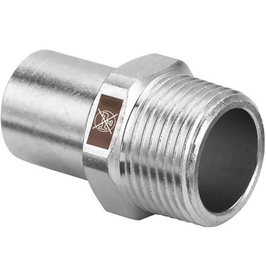 Viega Temponox bedugó idom, külső menetes, 15 - 1/2" KM, préselhető, SC-Contur, rm.acél Kedvezmény