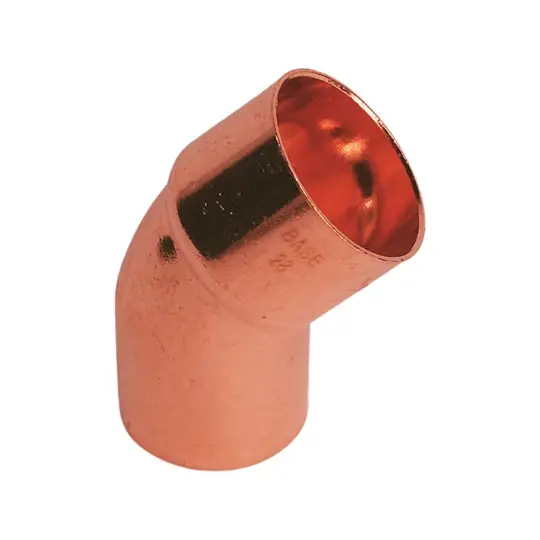 BASE forrasztható réz ív idom 45°, KB, 28 mm Csak ma