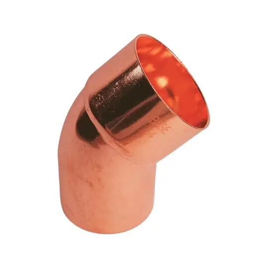 BASE forrasztható réz ív idom 45°, KB, 54 mm Gyors szállítás