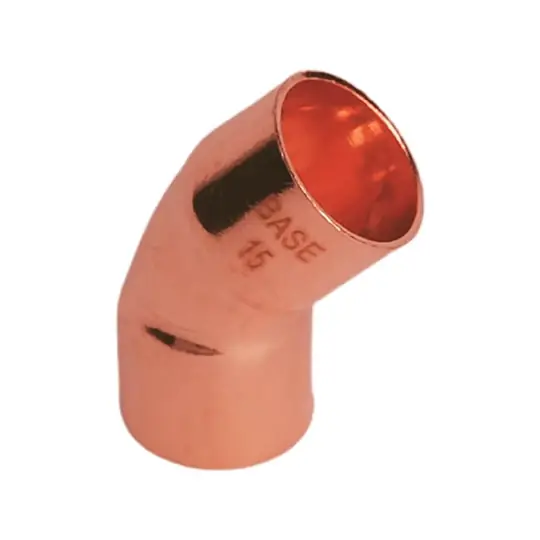 BASE forrasztható réz ív idom 45°, BB, 15 mm Népszerű