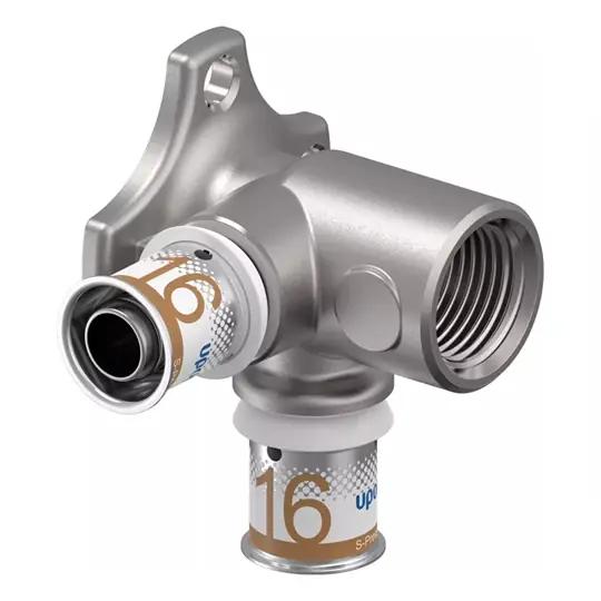 Autentikus Uponor S-Press PLUS fém 90° átfolyós falikorong 16-1/2"bm-16