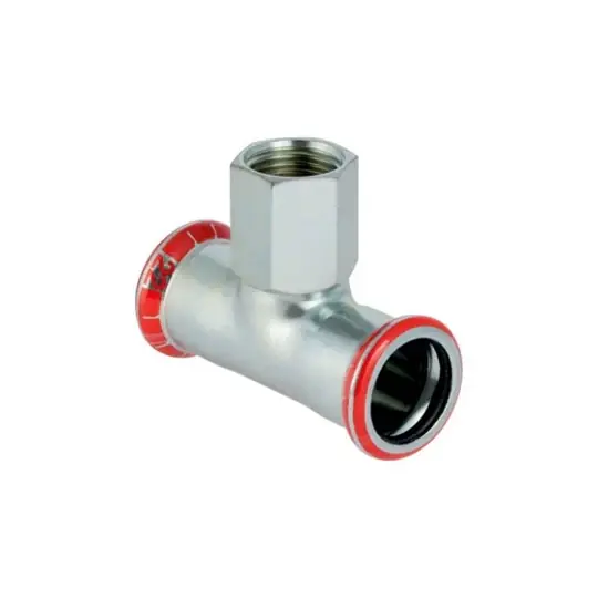 Akció Geberit Mapress szénacél belső menetes T-idom: d=88.9mm, Rp=3/4", d1=88.9mm